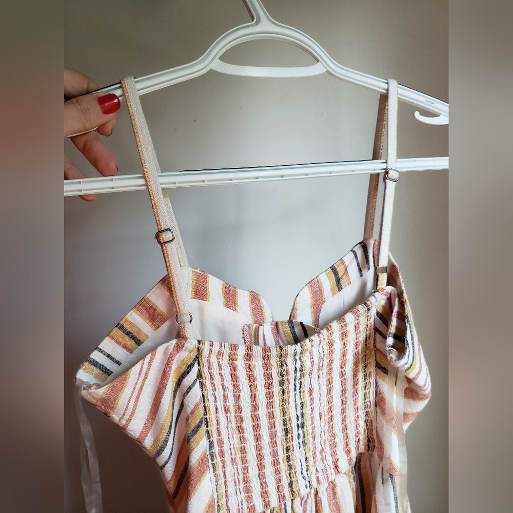NWOT aeropostale sweetheart lace up caramel striped mini dress - Picture 12 of 13